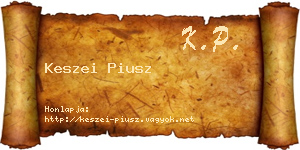 Keszei Piusz névjegykártya